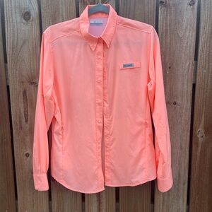 Columbia Neon Coral PFG “Tamiami” fishing shirt